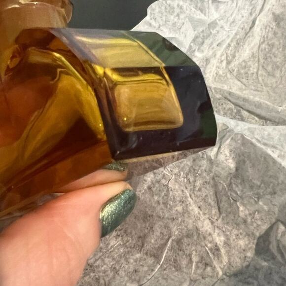 Antique Heinrich Hoffmann Amber/Yellow Perfume Bottle and Stopper- Venus & Cupid - Picture 10 of 16